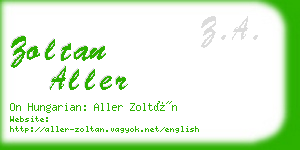 zoltan aller business card